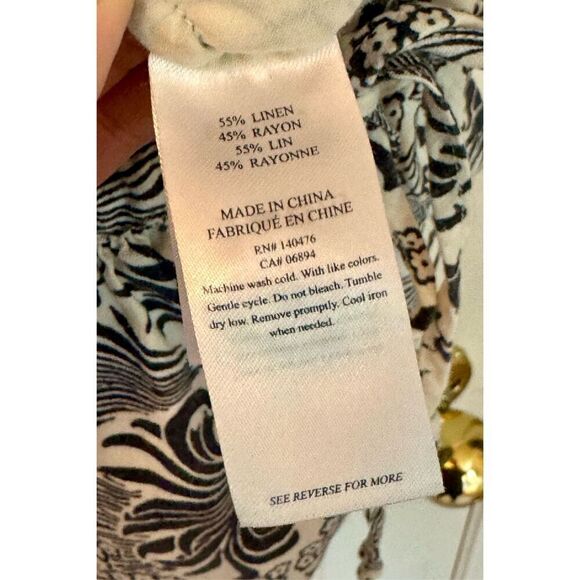 Faherty Brand Quincy Linen Blend Meguro Floral Print Shorts Romper Medium - Picture 5 of 9